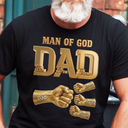 Dad The Man The Myth The Legend | Personalized 2D Unisex T-shirt