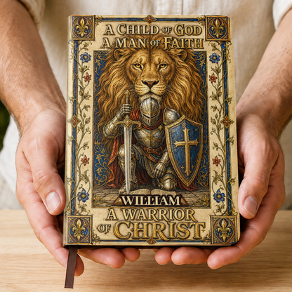 A Child Of God, Gift For Men | Personalized Leather Cover Notebook
