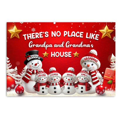 There's No Place Like Grandpa and Grandma's House, Gift For Family - Personalized Doormat