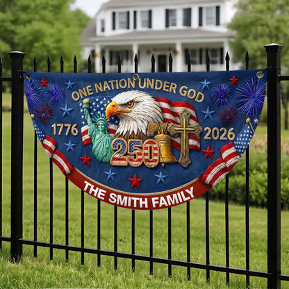 One Nation Under God - Personalized Non-Pleated Fan Flag