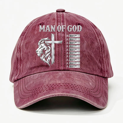 God Says, Gift For Man - Personalized Custom Vintage Washed Denim Cap