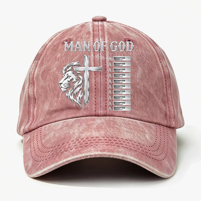 God Says, Gift For Man - Personalized Custom Vintage Washed Denim Cap