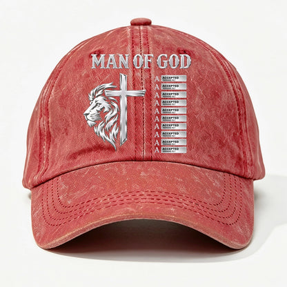 God Says, Gift For Man - Personalized Custom Vintage Washed Denim Cap