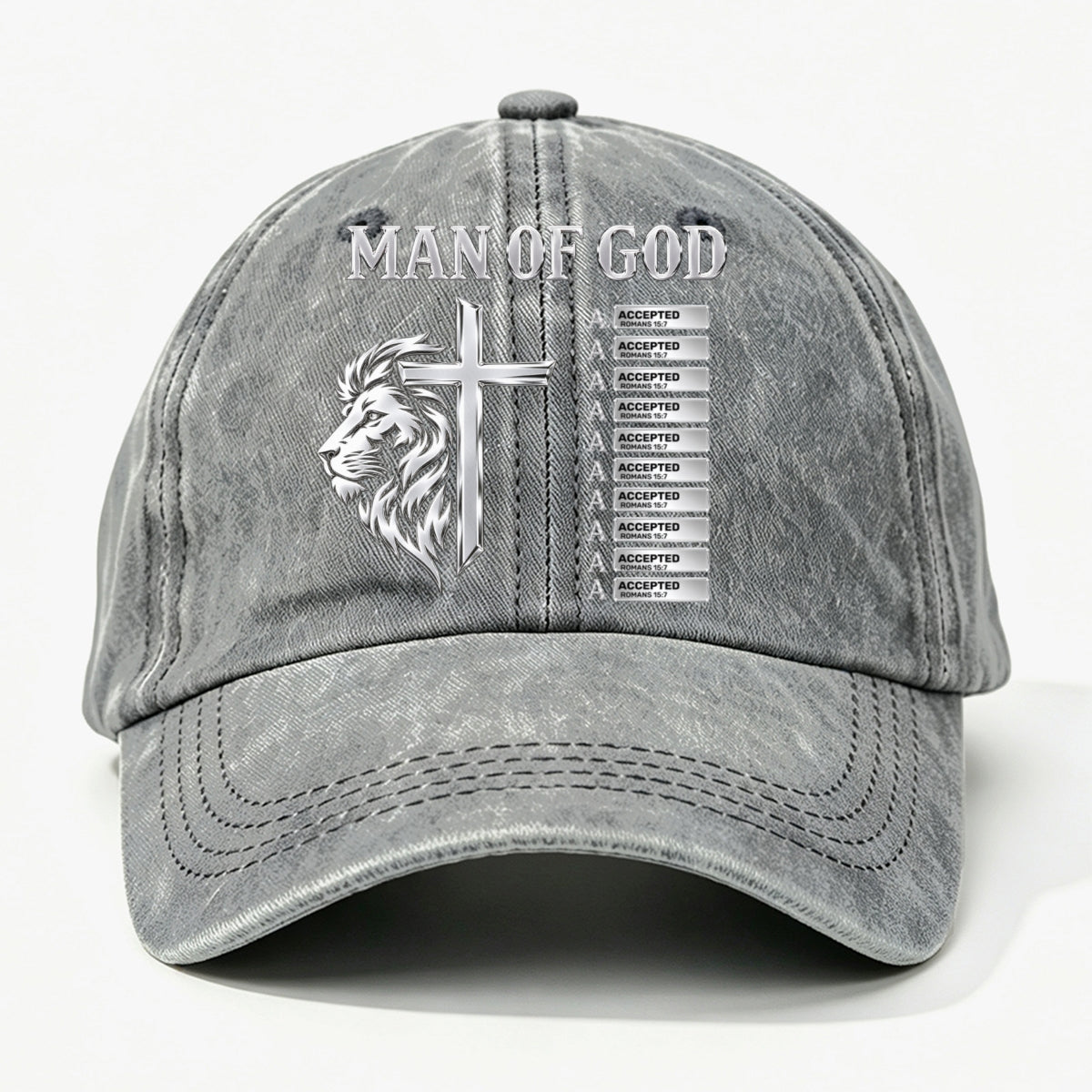 God Says, Gift For Man - Personalized Custom Vintage Washed Denim Cap