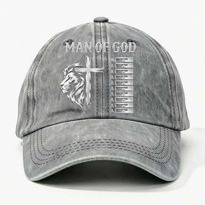 God Says, Gift For Man - Personalized Custom Vintage Washed Denim Cap