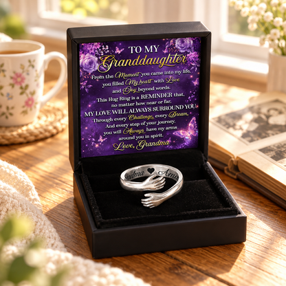 My Love Will Always Surround You, Gift For Granddaughter From Grandma | Personalized Hug Ring