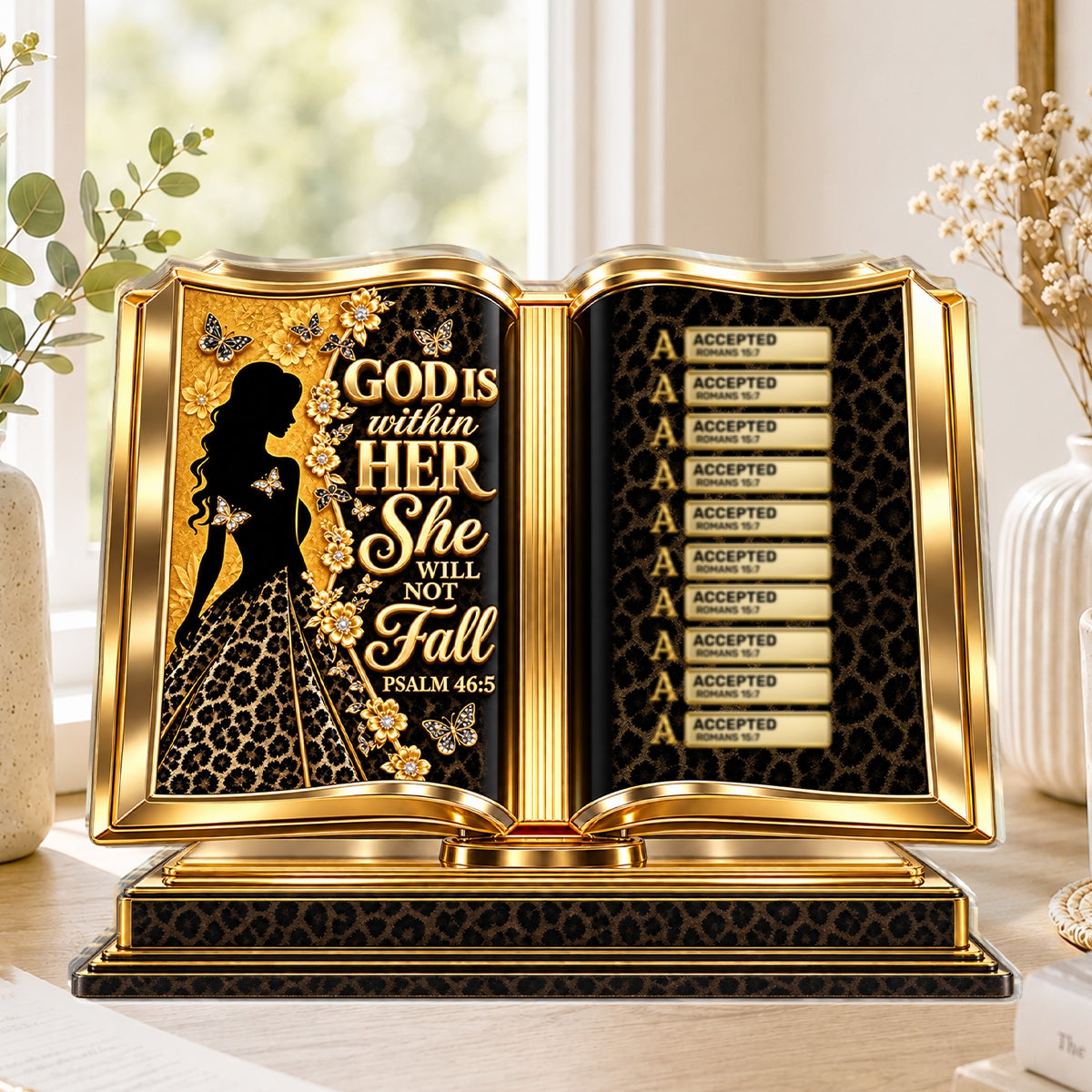 God Is Within Her She Will Not Fall, Gift For Women | Personalized Custom Shaped Acrylic Plaque