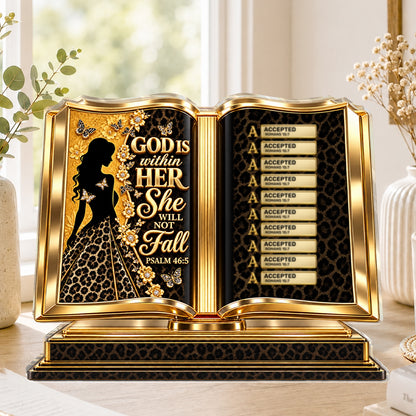 God Is Within Her She Will Not Fall, Gift For Women | Personalized Custom Shaped Acrylic Plaque
