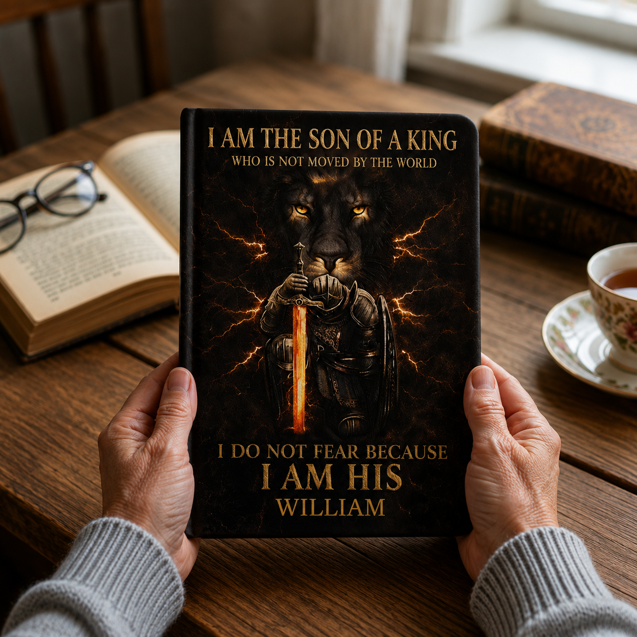 I Am The Son Of A King, Gift of Sonship | Personalized Leather Cover Notebook