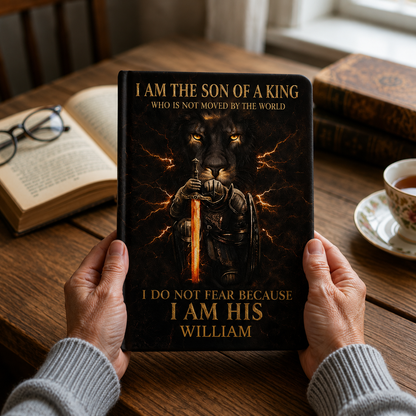I Am The Son Of A King, Gift of Sonship | Personalized Leather Cover Notebook
