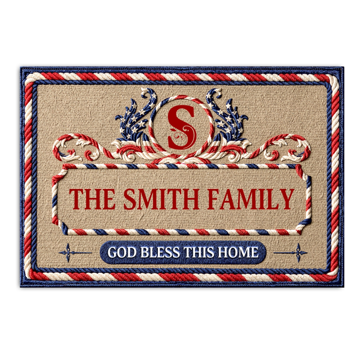 God Bless This Home - Personalized Doormat
