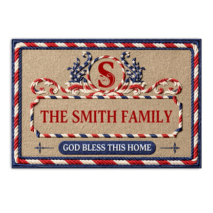 God Bless This Home - Personalized Doormat