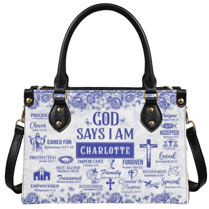 God Says I Am | Personalized Leather Handbag