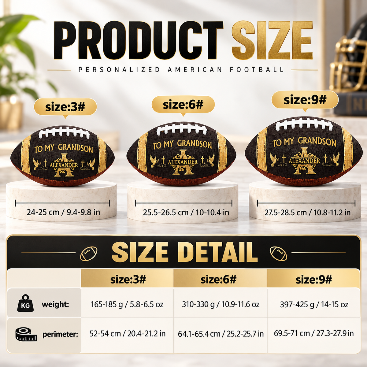 To My Grandson, Gift For Grandson | Personalized Football