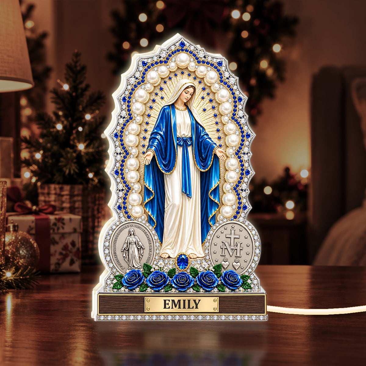 Our Lady Of Grace, Christian Gifts For Mom, Daughter, Grandma, Sister, Wife | Personalized Light Box