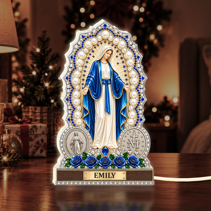 Our Lady Of Grace, Christian Gifts For Mom, Daughter, Grandma, Sister, Wife | Personalized Light Box