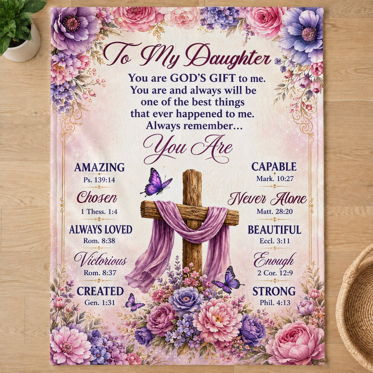 Words Of Blessing For My Daughter, Gift For Daughter | Personalized Fleece Blanket