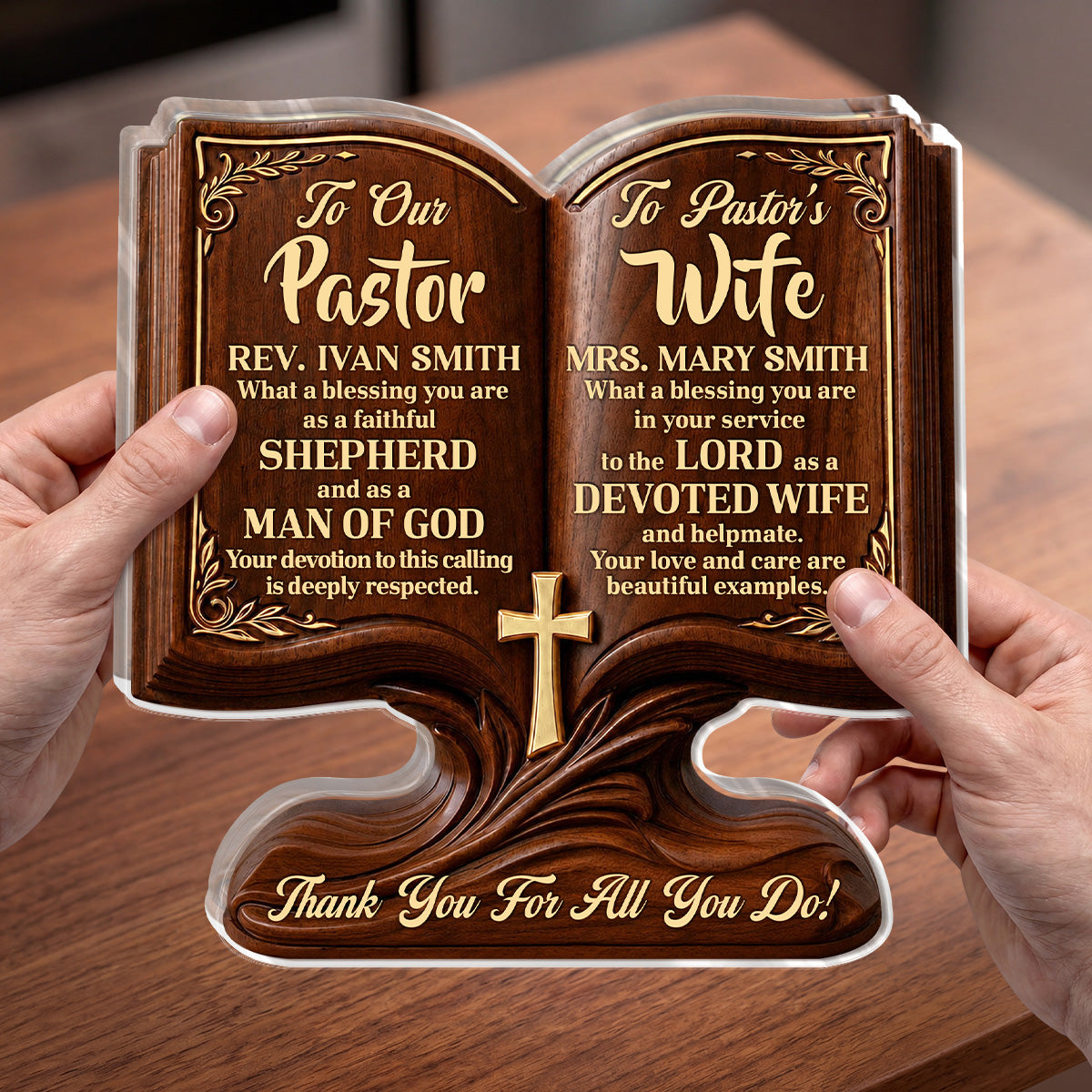 Two Hearts One Calling, Christian Wedding Gift | Personalized Custom Shaped Acrylic Plaque