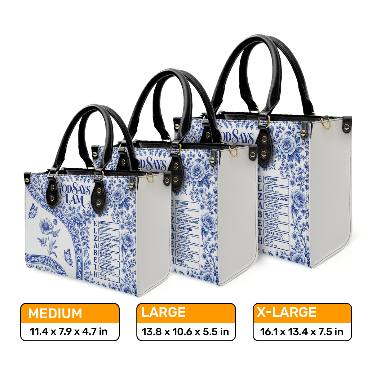 God Says I Am, Gift For Women | Personalized Leather Handbag
