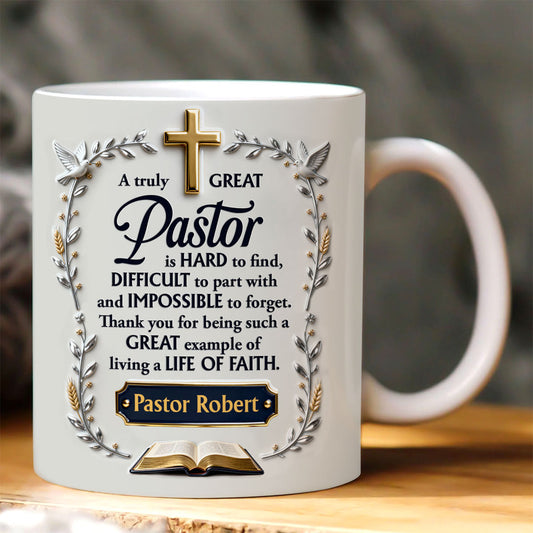 A Truly Great Pastor, Gift For Pastor | Personalized Ceramic Coffee Mug