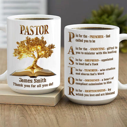 Thank You Pastor, Gift For Pastor | Personalized Ceramic Coffee Mug