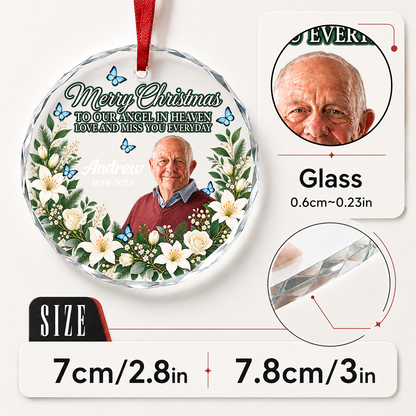 Love And Miss You Every Day, Gift For Family - Personalized Round Shaped Glass Ornament