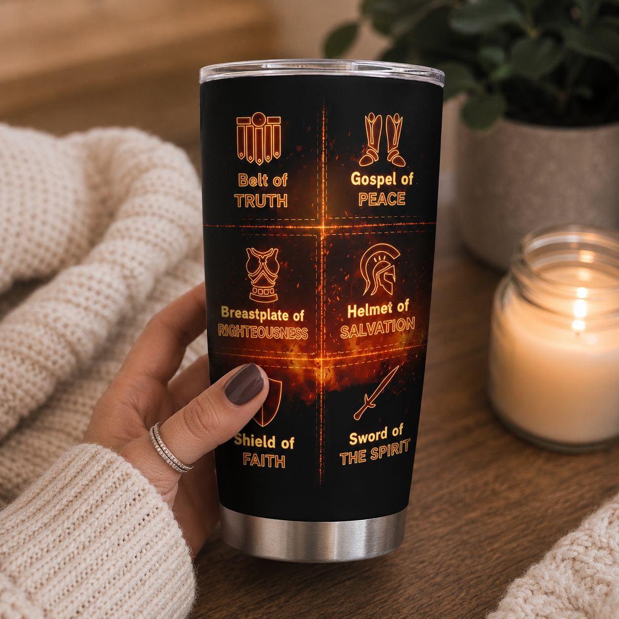 Put On The Full Armor Of God, Christian Gift For Men | Personalized Stainless Steel Tumbler