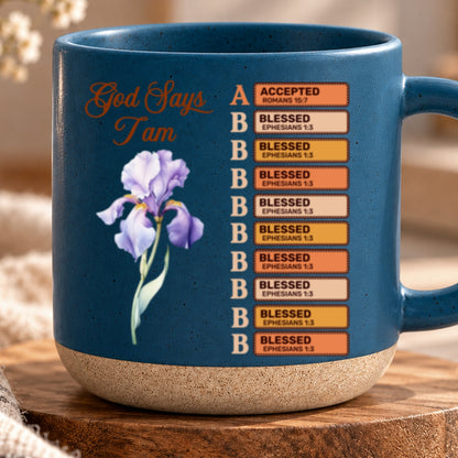 God Says I Am, Gift For Women | Personalized Pottery Mug