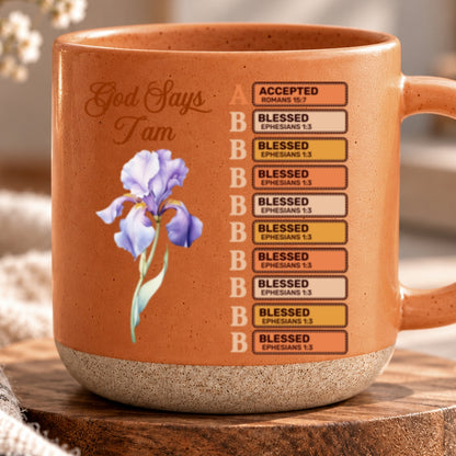 God Says I Am, Gift For Women | Personalized Pottery Mug