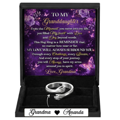 My Love Will Always Surround You, Gift For Granddaughter From Grandma | Personalized Hug Ring