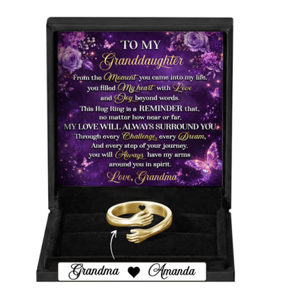 My Love Will Always Surround You, Gift For Granddaughter From Grandma | Personalized Hug Ring
