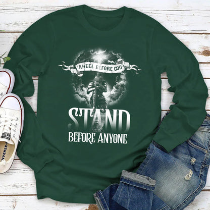 Kneel Before God, Stand Before Anyone | 2D Unisex Long Sleeve