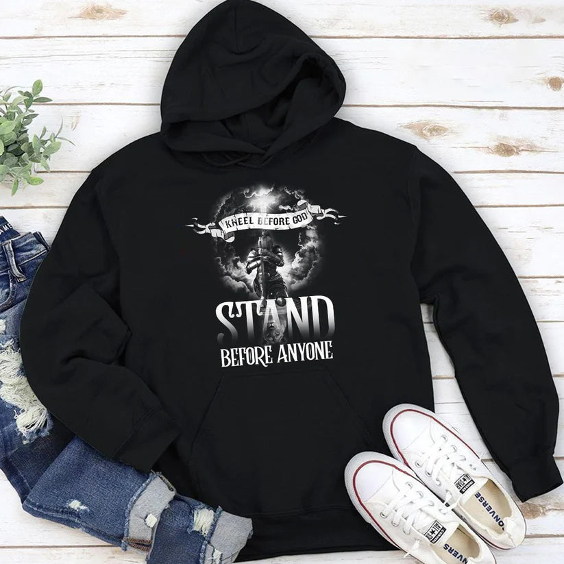 Kneel Before God, Stand Before Anyone | 2D Unisex Hoodie