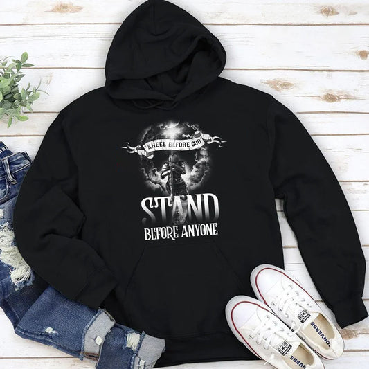 Kneel Before God, Stand Before Anyone | 2D Unisex Hoodie