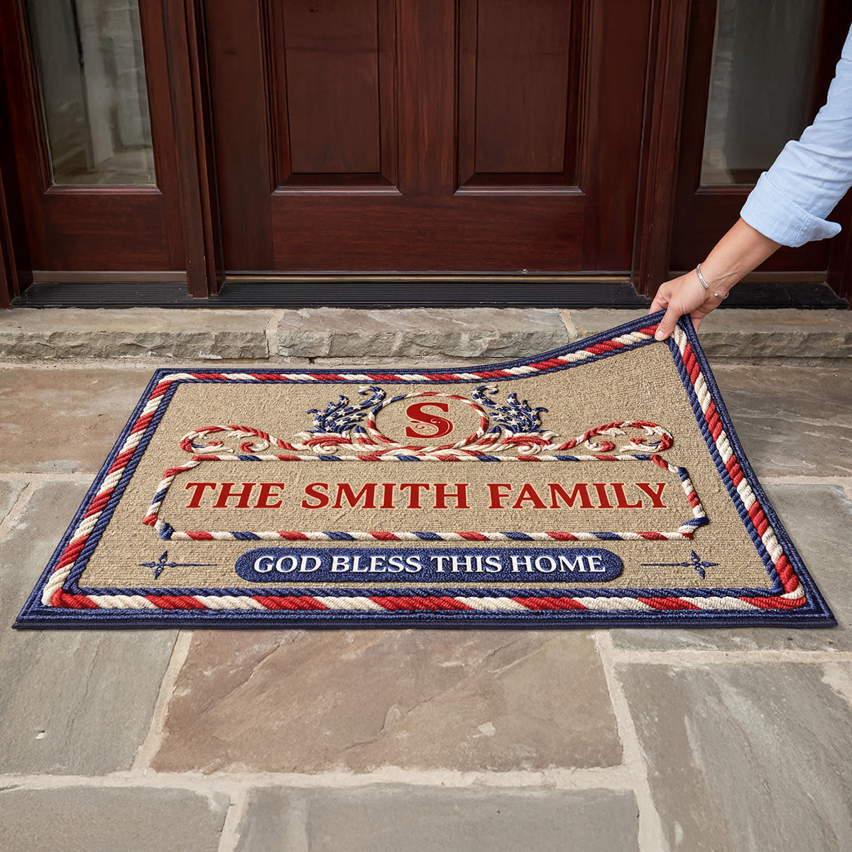 God Bless This Home - Personalized Doormat