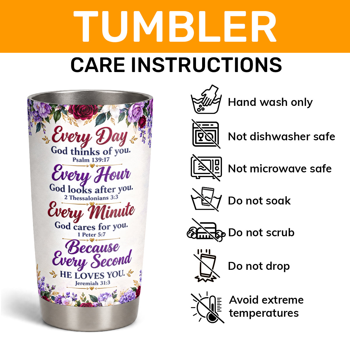 Every Day God Thinks Of You, Gift For Mom | Personalized Stainless Steel Tumbler