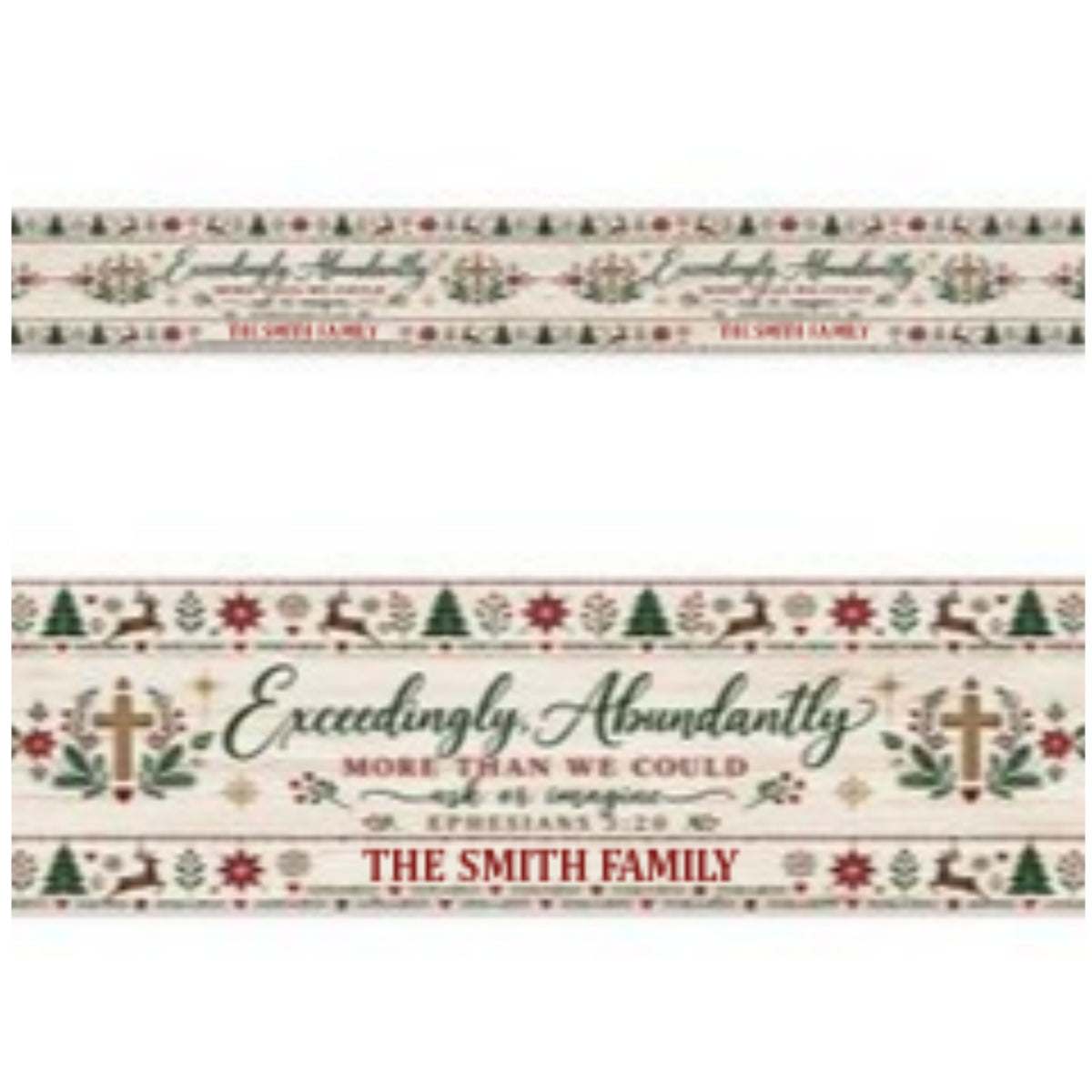 Exceedingly Abundantly More Than We Could Ask Or Imagine, Christian Christmas Gift For Family | Personalized Table Runner