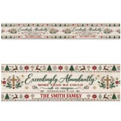 Exceedingly Abundantly More Than We Could Ask Or Imagine, Christian Christmas Gift For Family | Personalized Table Runner
