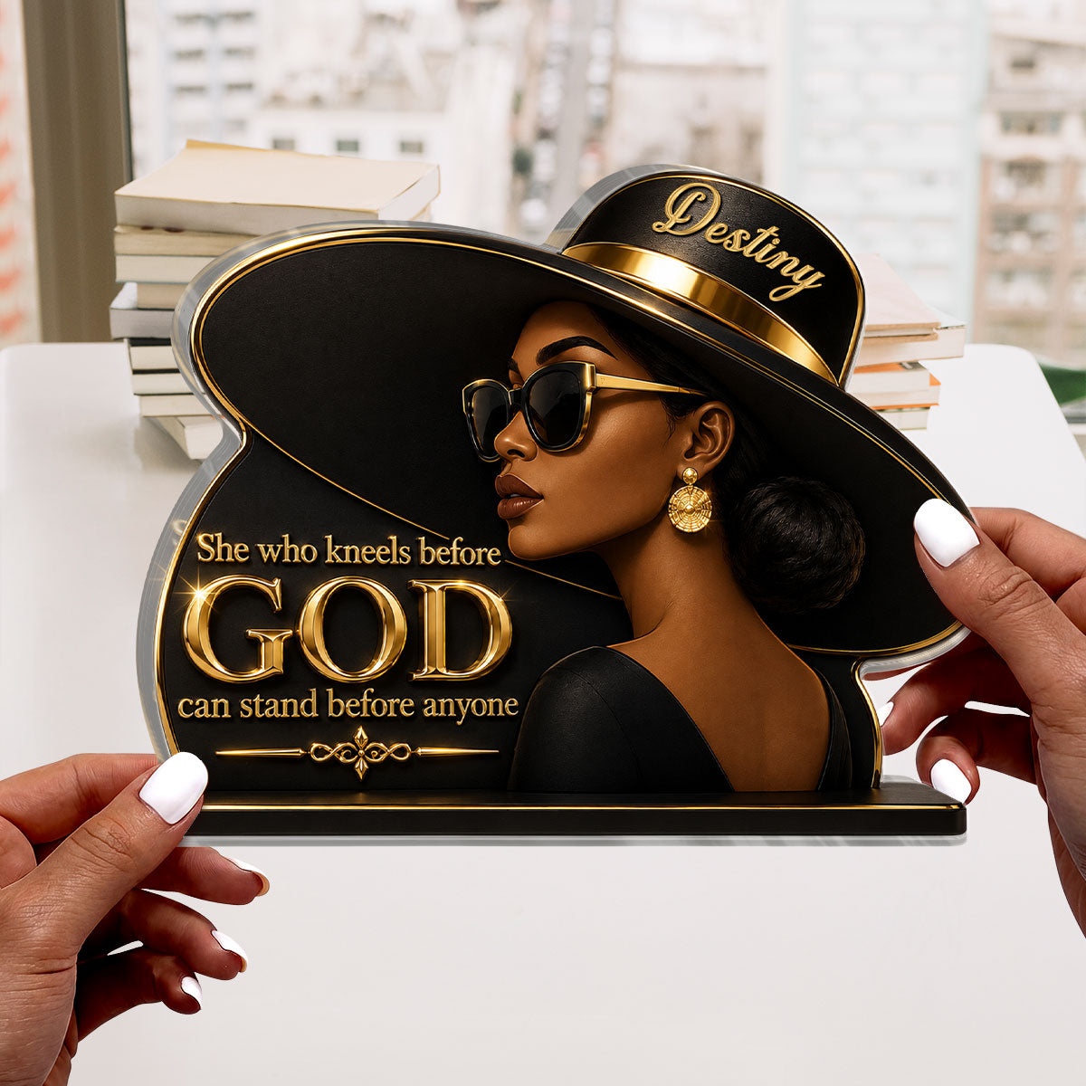 She Who Kneels Before God, Gift For Her | Personalized Custom Shaped Acrylic Plaque