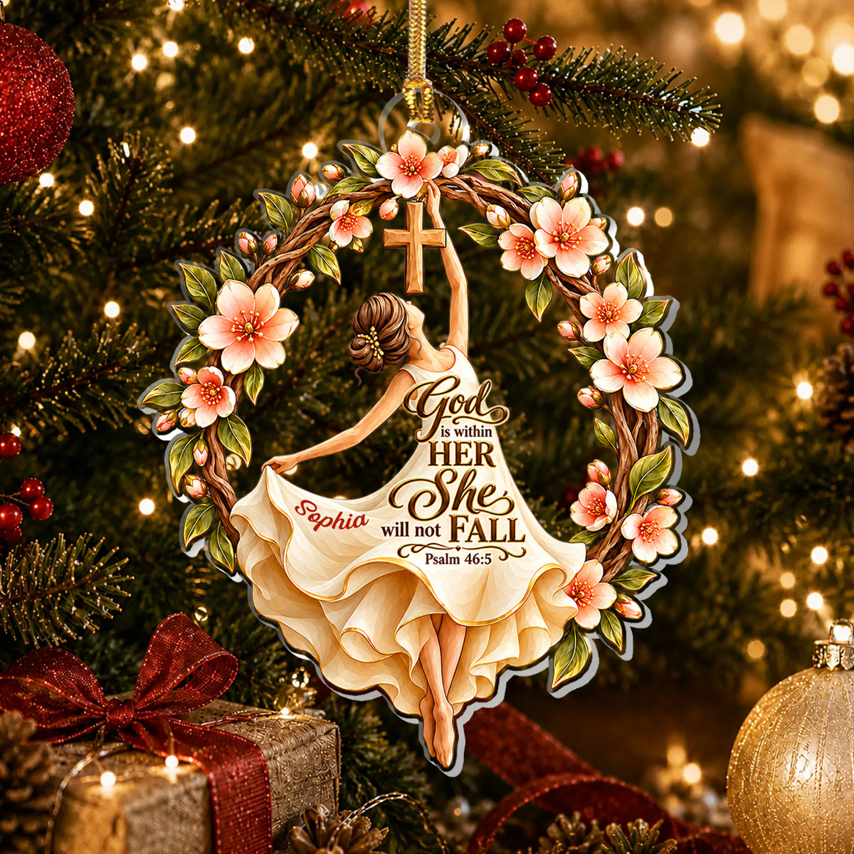 God Is Within Her, Gift For Her | Personalized 1-Layer Acrylic Ornament