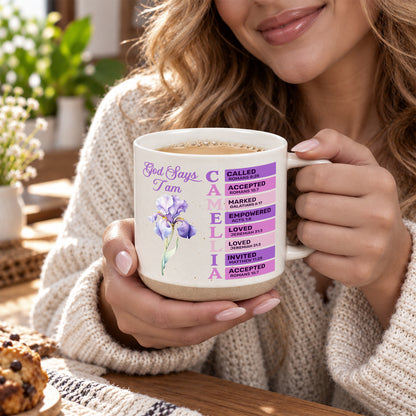 God Says I Am, Gift For Women | Personalized Pottery Mug