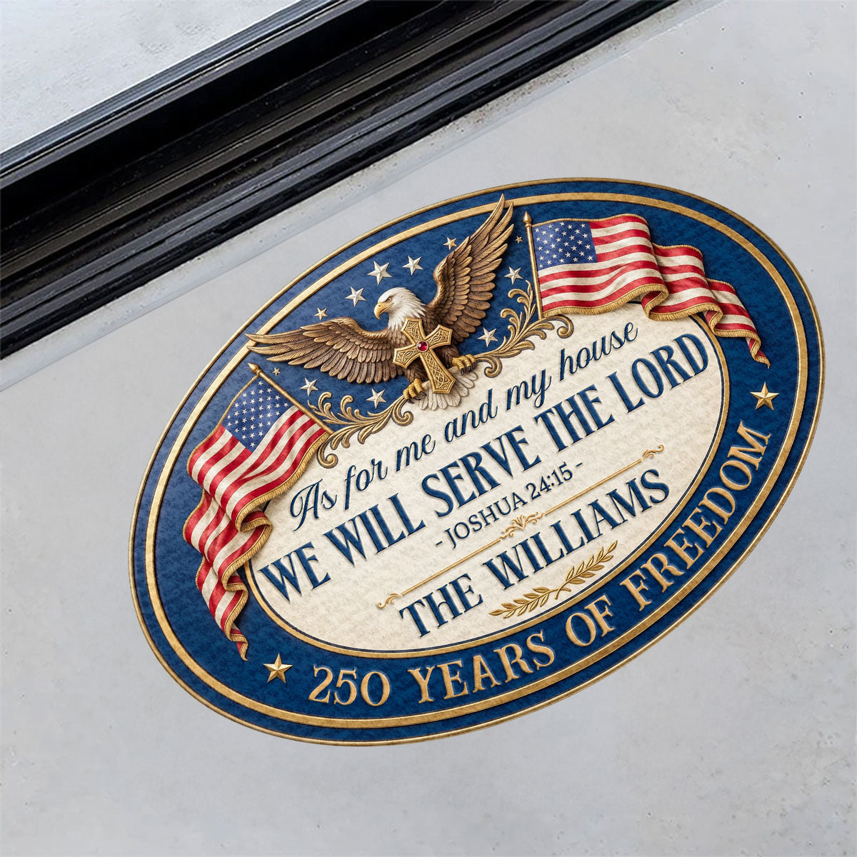 We Will Serve The Lord - Personalized Custom Shape Doormat