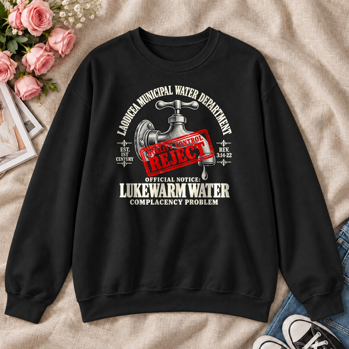 Laodicea Municipal Water Department Lukewarm Water Complacency Problem, Gift For Bible Study Lovers - 2D Unisex Sweatshirt