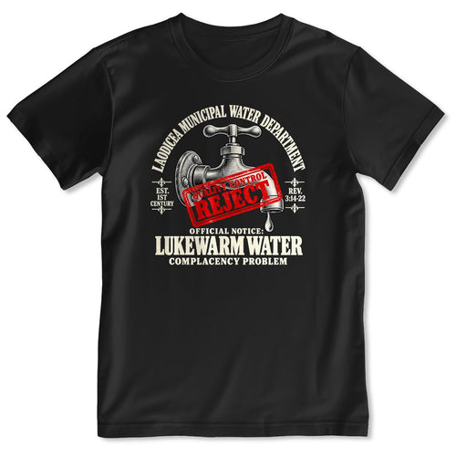 Laodicea Municipal Water Department Lukewarm Water Complacency Problem, Gift For Christian Bible Humor Lovers - 2D Unisex T-shirt