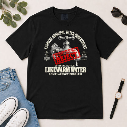 Laodicea Municipal Water Department Lukewarm Water, Gift For Bible Study Lovers - 2D Unisex Garment-dyed T-shirt