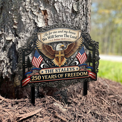 As For Me And My House We Will Serve The Lord | Personalized Metal Garden Stake