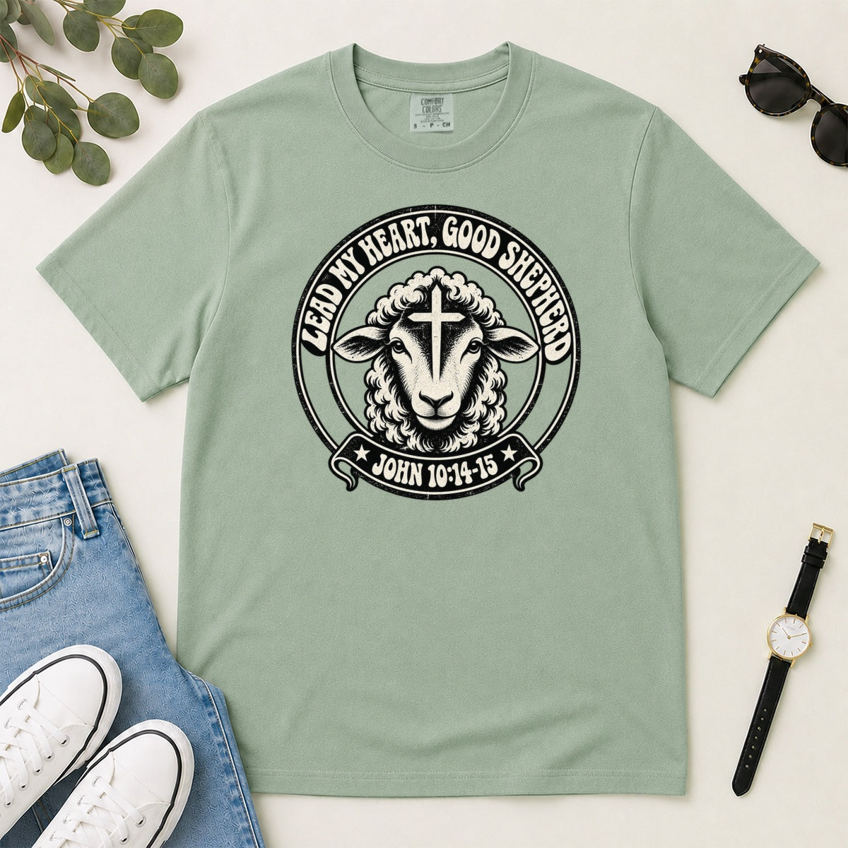 Lead My Heart Good Shepherd, Gift For Christian Pastor - 2D Unisex Garment-dyed T-shirt