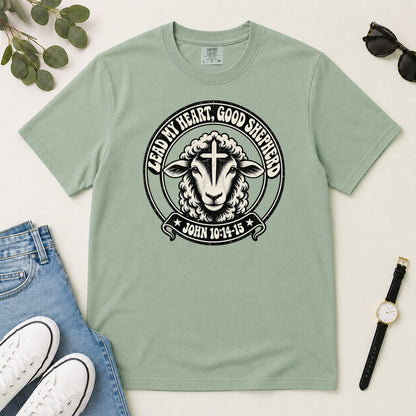 Lead My Heart Good Shepherd, Gift For Christian Pastor - 2D Unisex Garment-dyed T-shirt