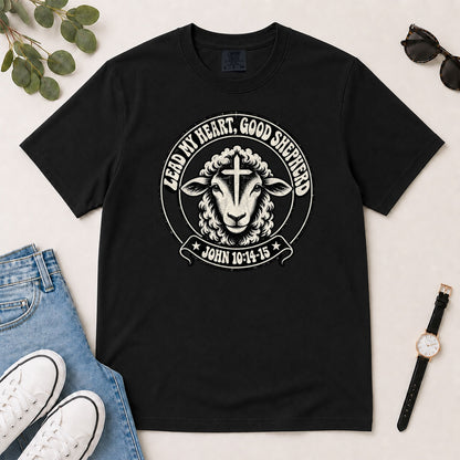 Lead My Heart Good Shepherd, Gift For Christian Pastor - 2D Unisex Garment-dyed T-shirt