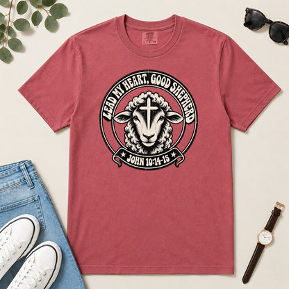 Lead My Heart Good Shepherd, Gift For Christian Pastor - 2D Unisex Garment-dyed T-shirt